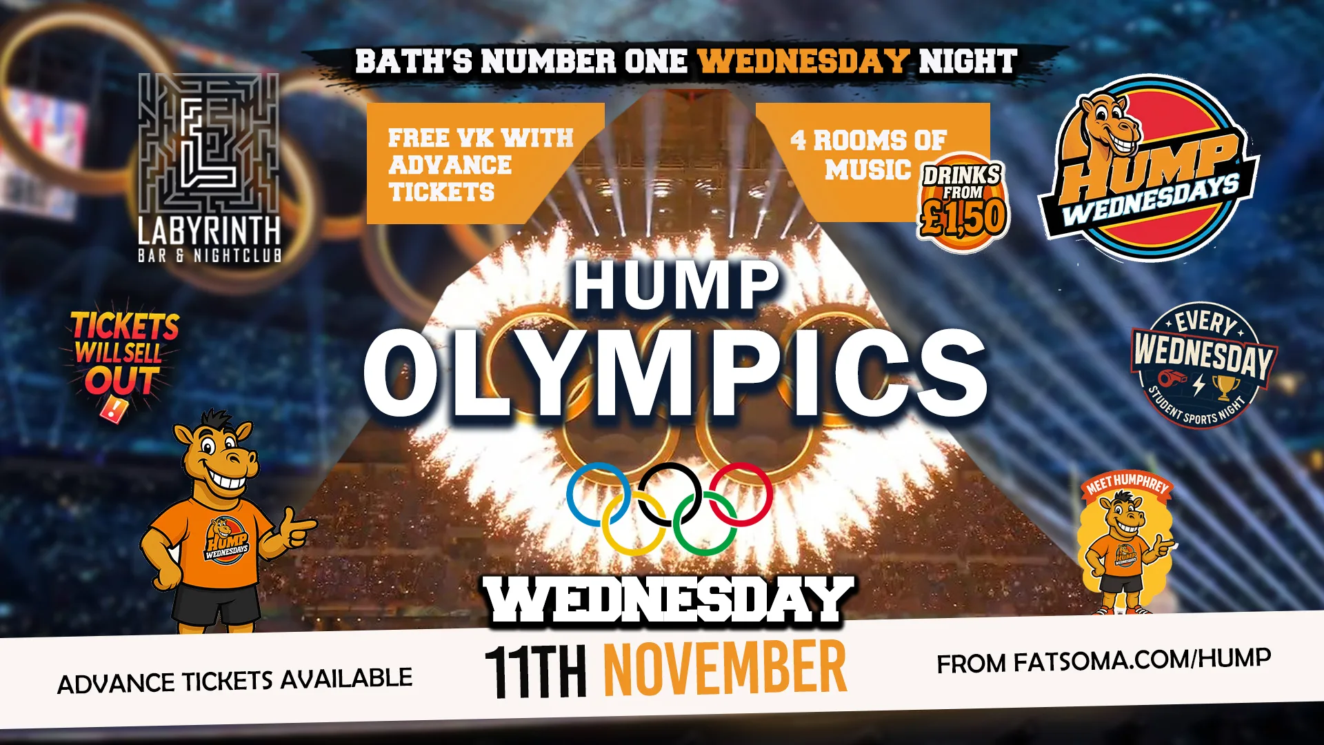 🐫 Hump Wednesdays 🐫 OLYMPICS!! 🥇🏅 Bath's Number One Wednesday Night!