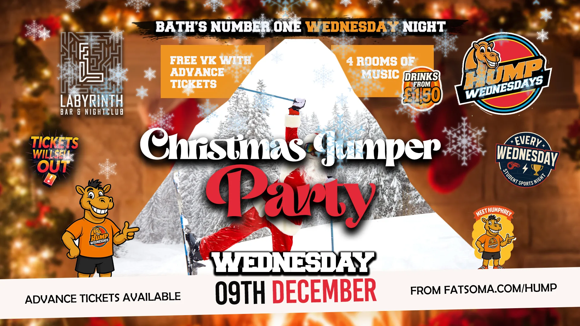 π« Hump Wednesdays π« Christmas Jumper Party!π²π
π» Bath's Number One Wednesday Night! at Labyrinth Bar & Nightclub