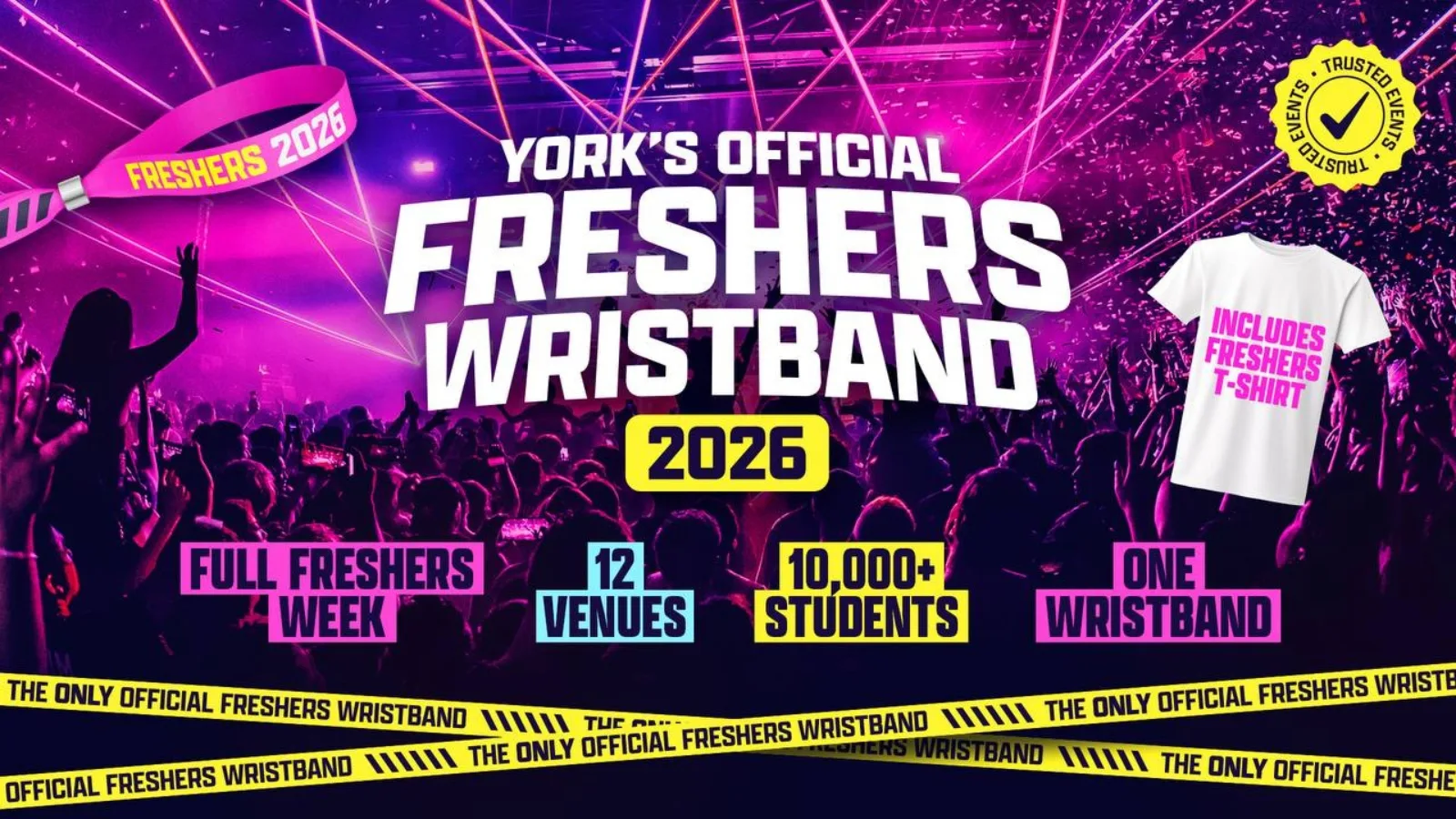 Official York Freshers Week Wristband | 2026  🎉 at Various Venues