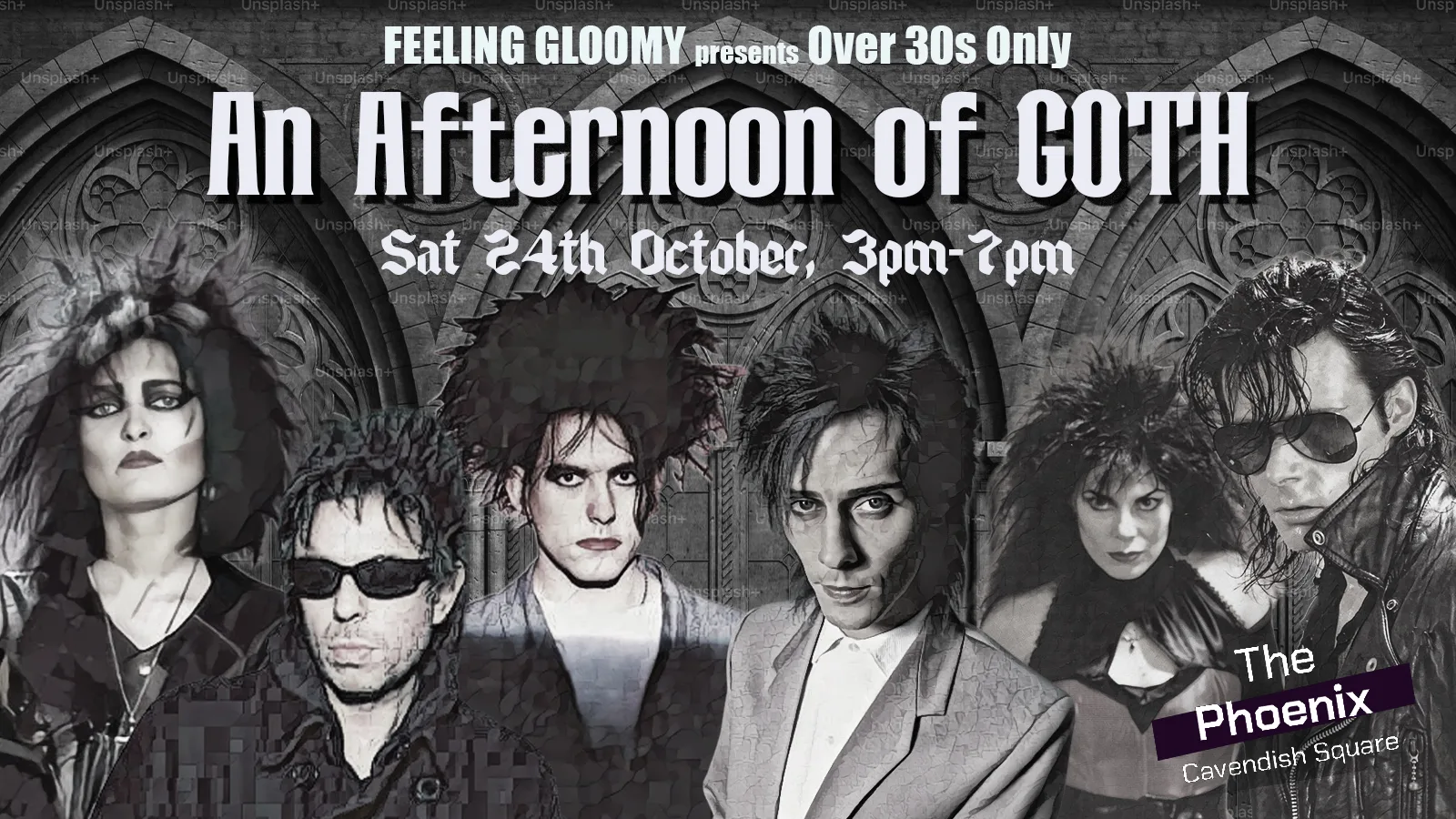Feeling Gloomy presents An Afternoon of Goth (Over 30s Only), 3pm-7pm, Sat 24th October at The Phoenix