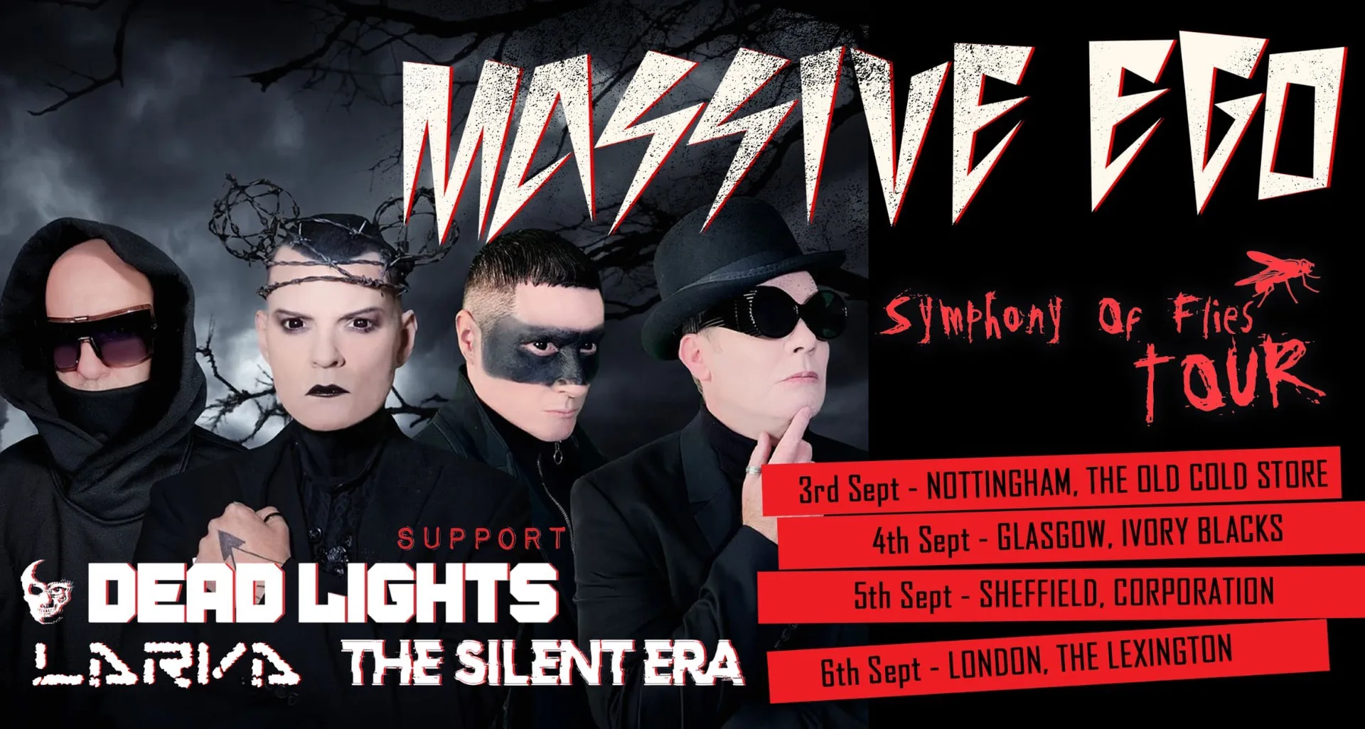 MASSIVE EGO @ Sheffield + DEAD LIGHTS + LARVA & THE SILENT ERA at Corporation