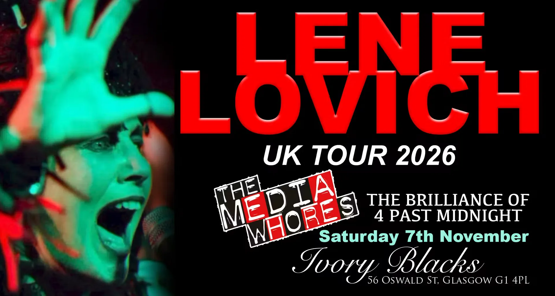 LENE LOVICH UK 2026 TOUR - GLASGOW at Ivory Blacks