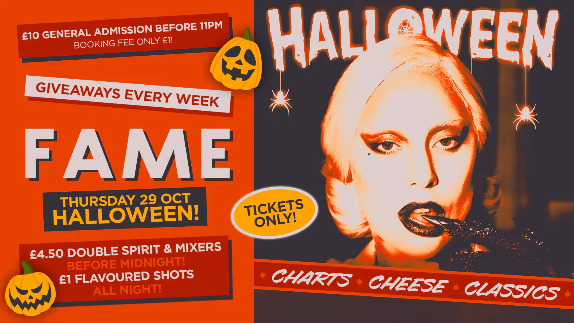 FAME // HALLOWEEN THURSDAY SPECIAL // TICKETS ONLY at Komedia
