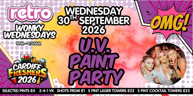 Freshers 2026 - UV Paint Party at Retro Cardiff