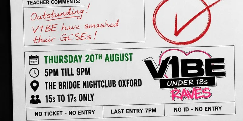 V1BE U18s GCSE RAVE 15s - 17s 20TH AUG OXFORD at Bridge Oxford