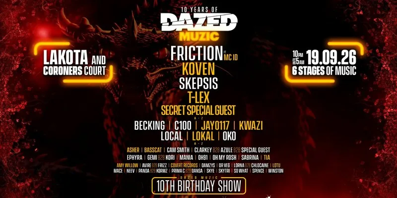 Dazed Muzic 10th Birthday ft Friction, Koven, Skepsis + more