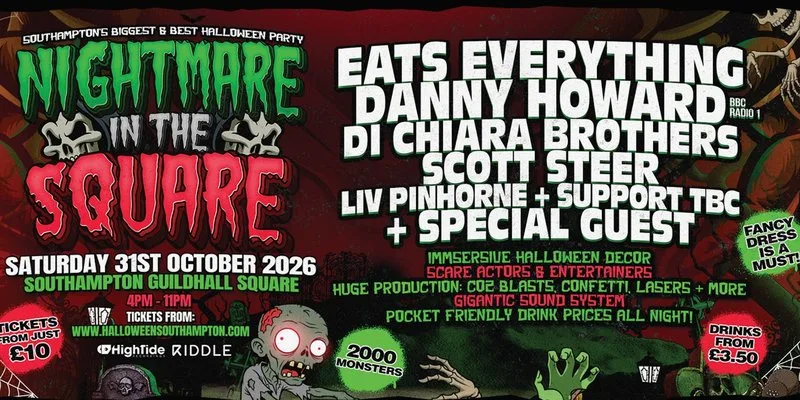 🎃 NIGHTMARE IN THE SQUARE - Southampton's BIGGEST Halloween party! 🎃