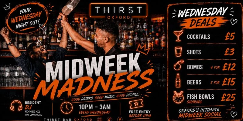 MidWeek Madness at Thirst Bar Oxford