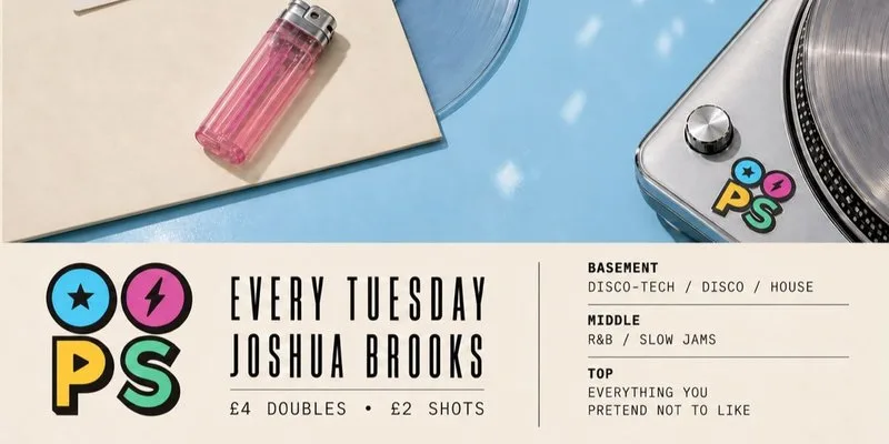 OOPS MANCHESTER // TUESDAYS @ JOSHUA BROOKS // 3 ROOMS OF MUSIC 💿⚡️