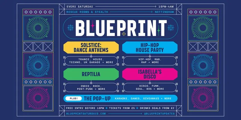 BLUEPRINT: Five Stages ~ Two Clubs ~ One Party at Rescue Rooms