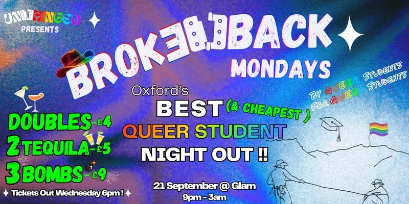 BROKE-BACK Mondays 🏳️‍🌈 Ox's Best LGBT+ Student Night Out at Glamorous