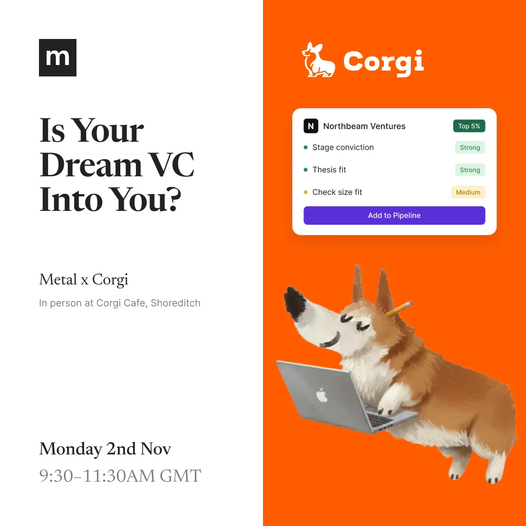 Is Your Dream VC Into You? (Metal x Corgi)