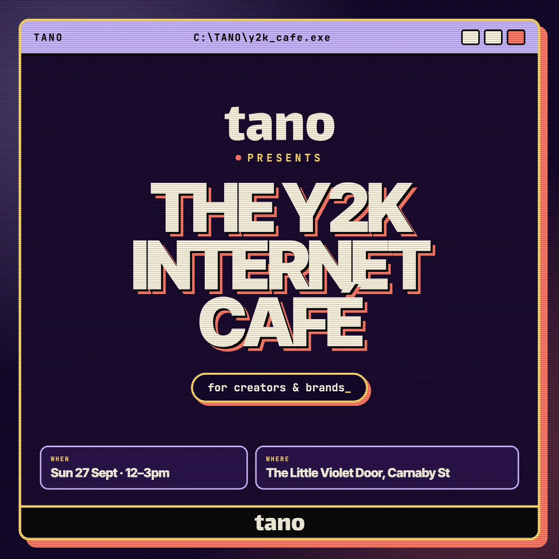 Tano Presents: Y2K internet cafe