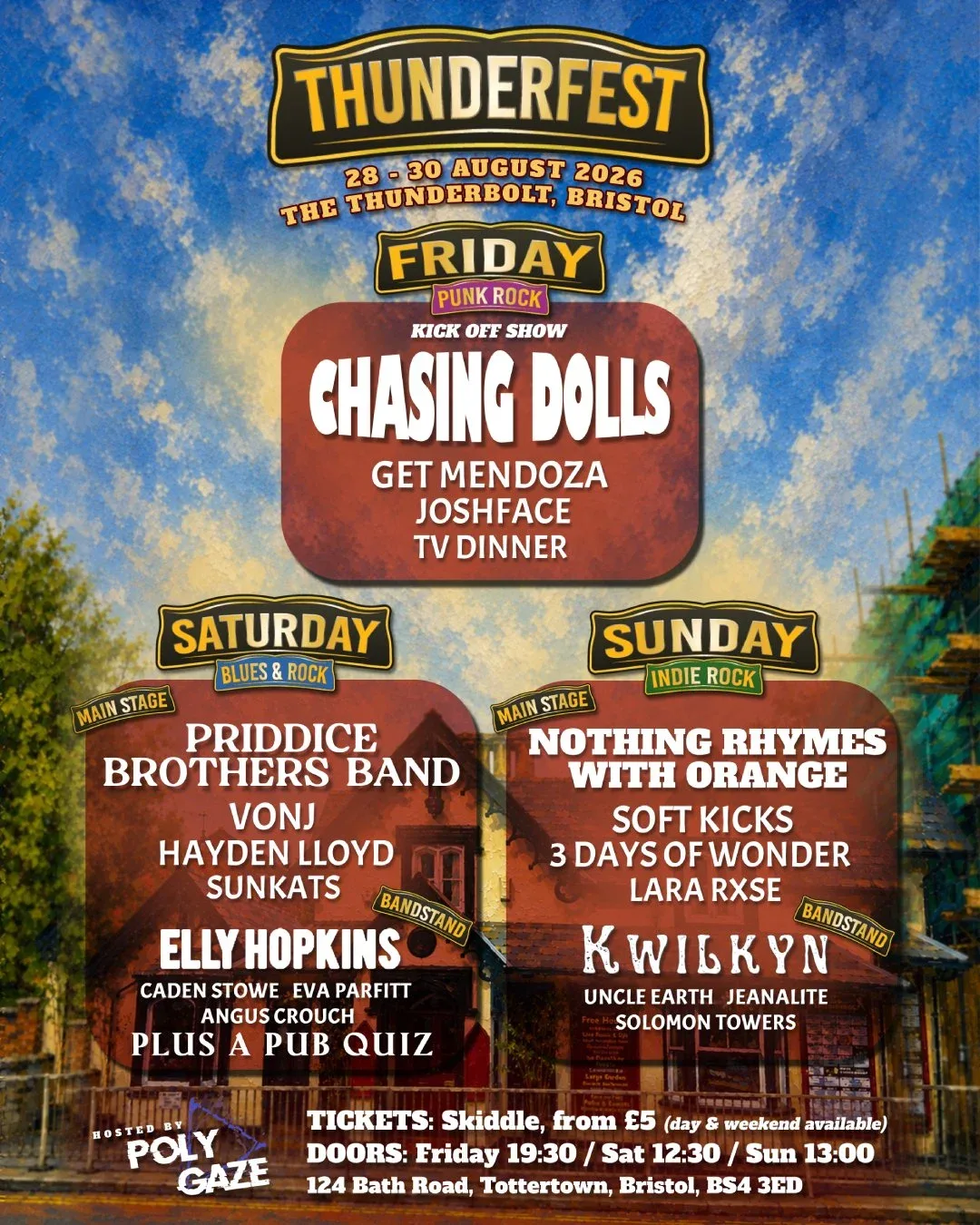 Polygaze Presents: THUNDERFEST DAY 2 - BLUES & ROCK + PUB QUIZ! at The Thunderbolt
