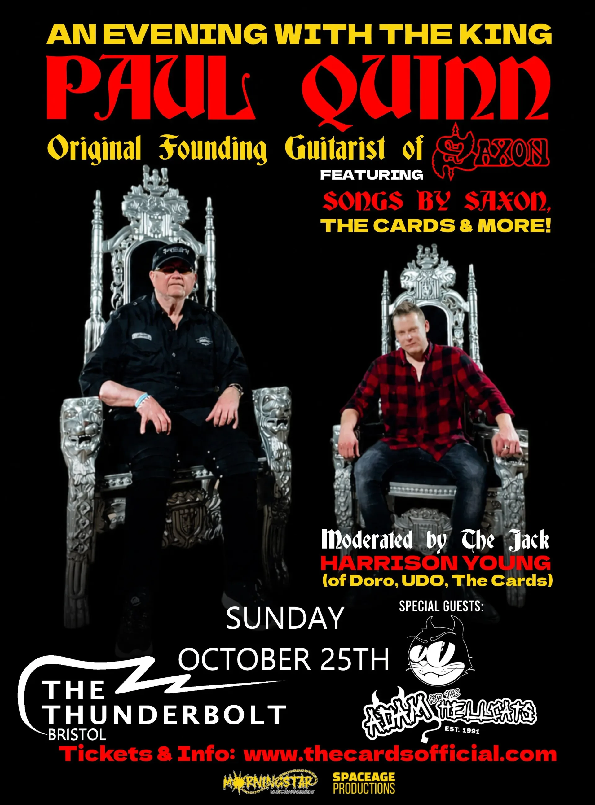 Paul Quinn (Founding Guitarist Saxon) + Adam and the Hellcats at The Thunderbolt