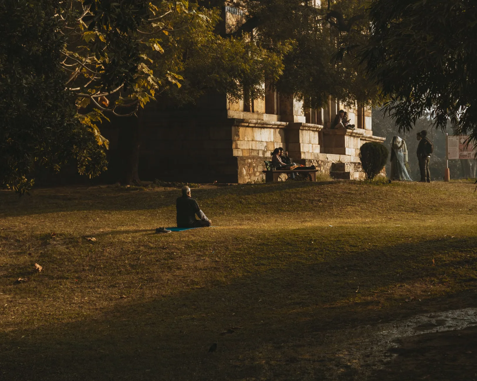 Dawn Sanctuary Yoga in the West Court at Hardwick