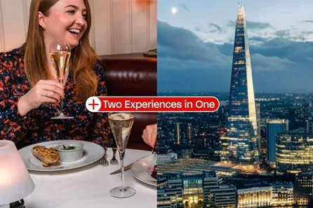 The View from The Shard and Four Course Dining Experience with Fizz at Marco Pierre White's London Steakhouse Co. for Two at Marco Pierre White's London Steakhouse Co. for Two, The Shard