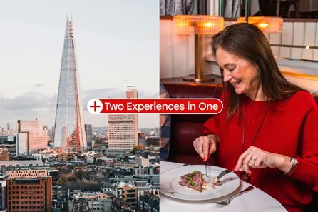 The View from The Shard and Three Course Dining with Flight of Baby Cocktails for Two at Marco Pierre White's London Steakhouse Co.