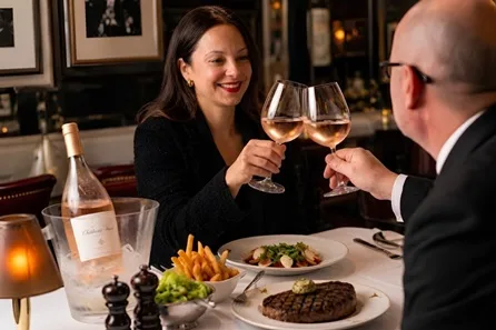 Three Course Dining with Glass of Whispering Angel Rosé for Two at Marco Pierre White's London Steakhouse Co. at Marco Pierre White's London Steakhouse Co