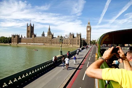 A Vintage Red London Bus Tour and Thames Cruise for Two at Victoria