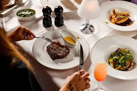 Five Course Gourmet Dinner with Cocktail at Marco Pierre White's London Steakhouse Co and Thames Sightseeing Hop On Hop Off Cruise for Two at Marco Pierre White's London Steakhouse Co and Thames Sightseeing Hop On Hop Off Cruise for Two, Westminster Pier