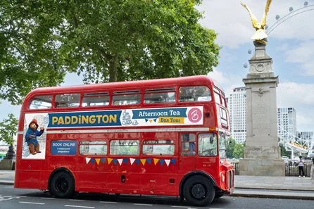 Official Paddington Afternoon Tea Bus Tour for Two Adults and Two Children by Brigit's Bakery at Northumberland Avenue
