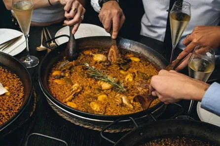 Paella Masterclass and Five Course Tasting Menu with Welcome Cava for Two at Michelin Recommended Arros QD at Michelin Recommended Arros QD