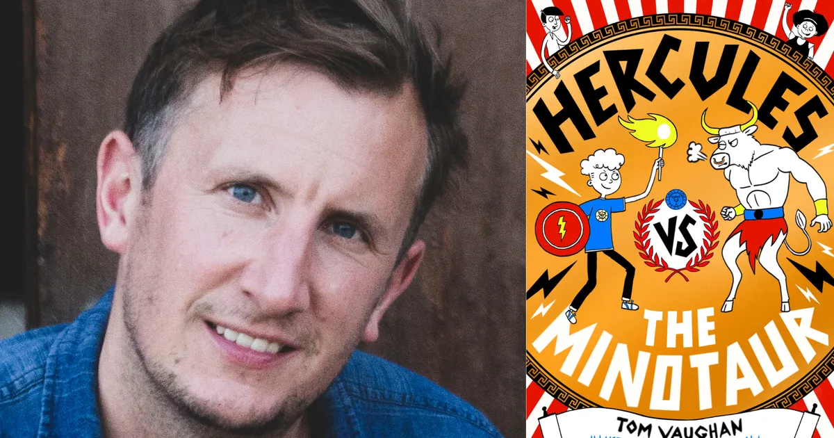 Hercules with Tom Vaughan at Bath Central Library