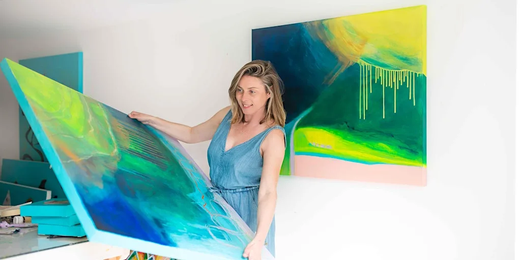 Paint your own Large Abstract Painting workshop in Brighton at Lawrence Art Studio