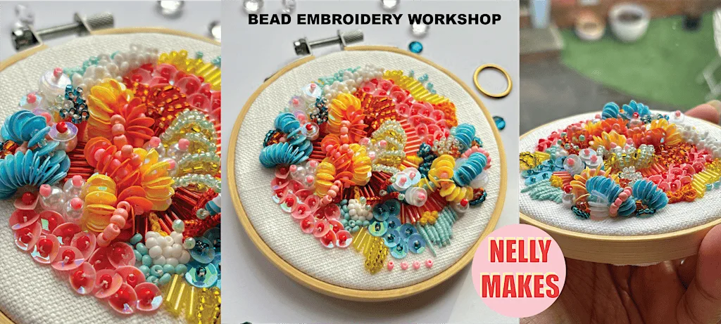 3D Bead Embroidery Workshop at Nelly Makes
