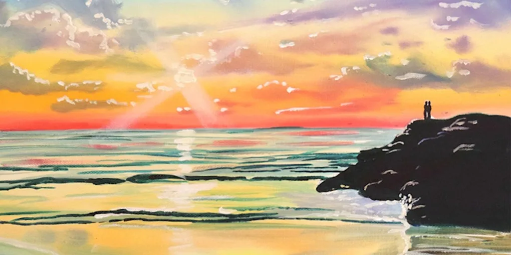 Sip & Paint Gordon Bruce's Watching The Sunset at London Art Bar, Holborn