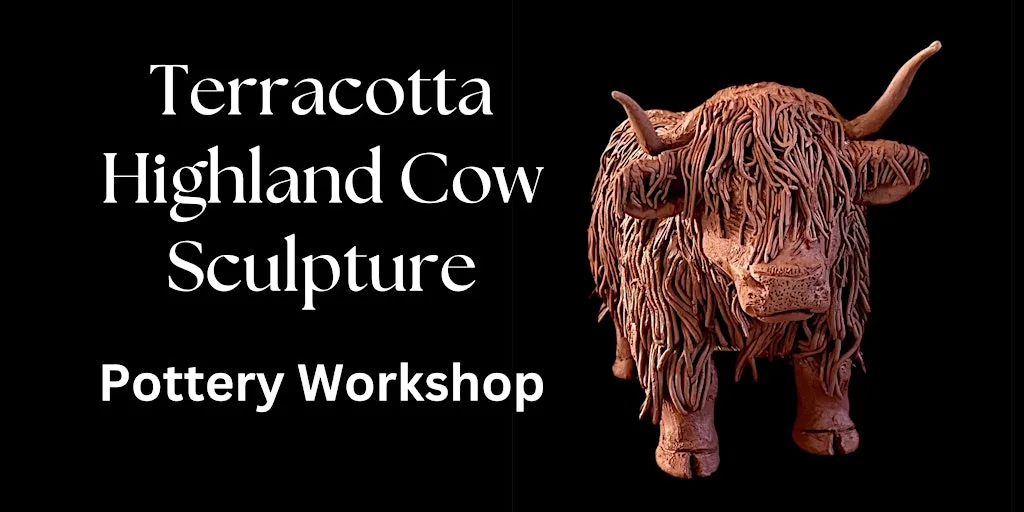Terracotta Highland Cow Sculpture Pottery Workshop at Nancy Potter House