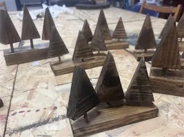 Rustic Mini Christmas Tree making - Woodwork for Neurodivergent Adults
