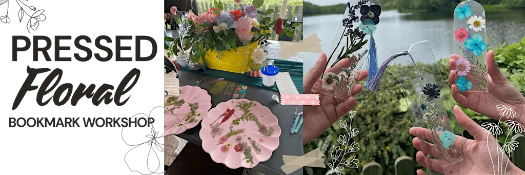 Pressed floral bookmark workshop (Coventry) at Ruh Patisserie