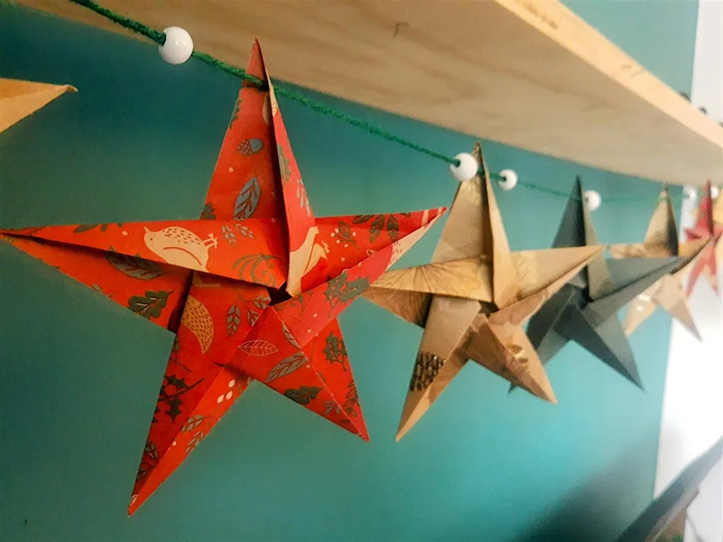 Christmas Origami Star Garland at A Touch of Craft Yorkshire