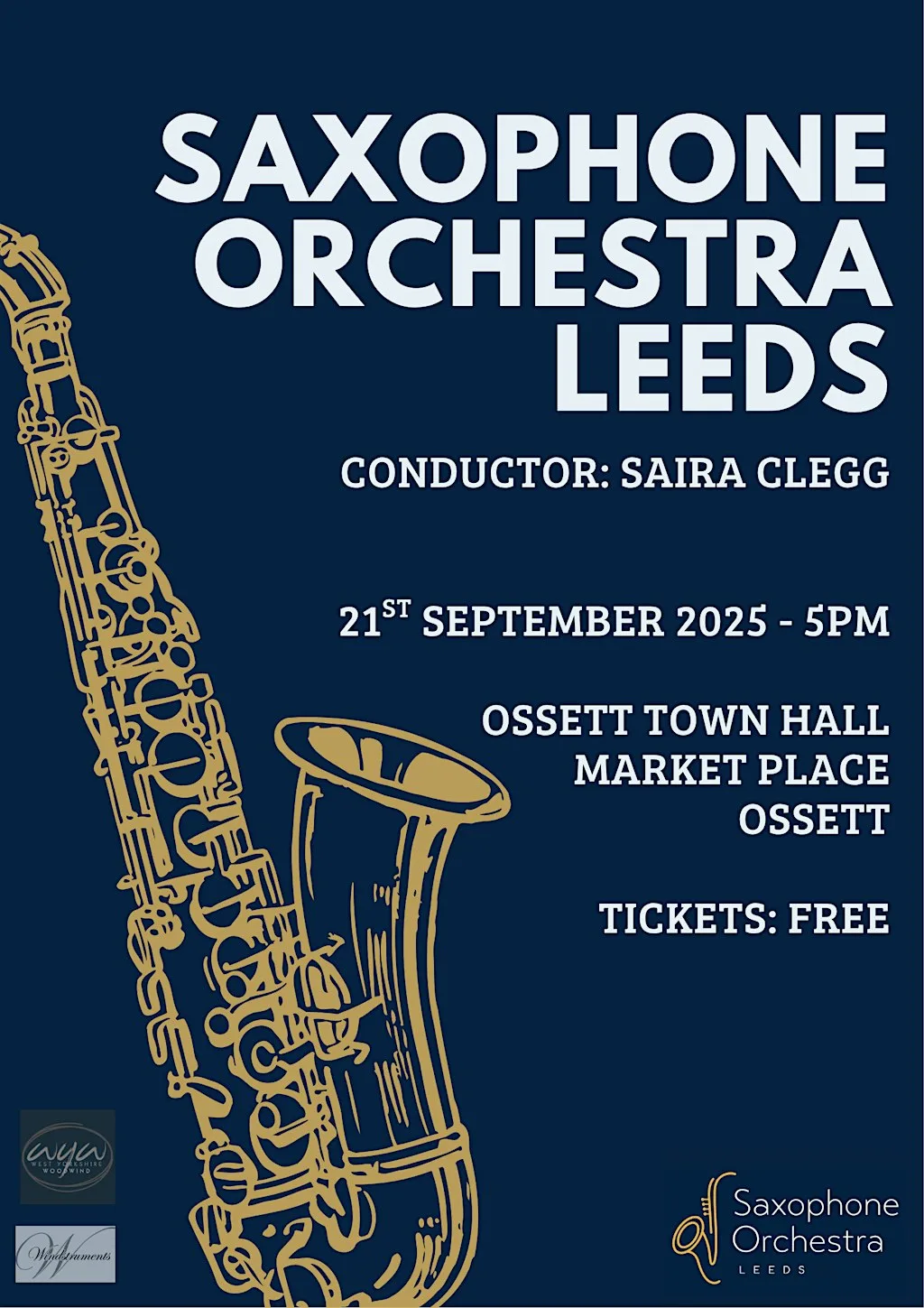 Saxophone Orchestra Leeds in Concert (4nd SOL Weekend) at Ossett Town Hall