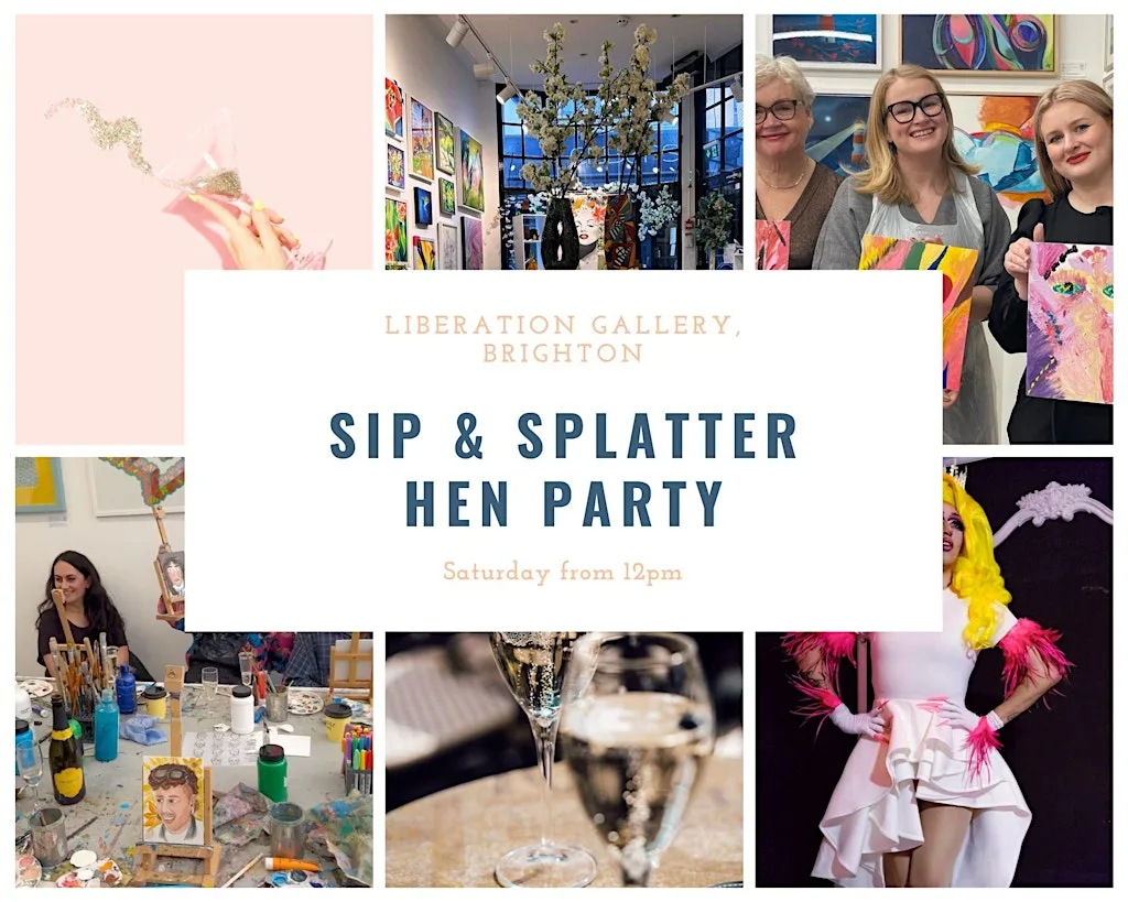 Sip and Splatter Hen Party at Liberation Art Gallery