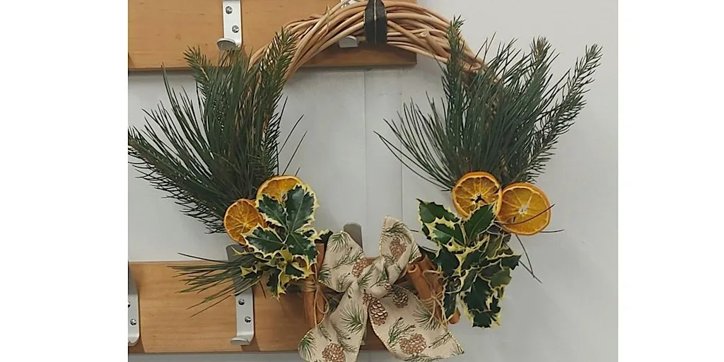 Natural Christmas wreath making at Kingsbury Water Park at Kingsbury Water Park