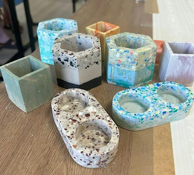 The Jesmonite Chunky Pots Workshop in Collingham nr Wetherby
