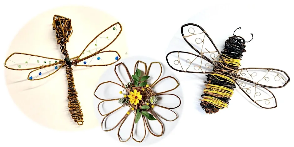 Willow Weaving Class: Bee, Daisy or Dragonfly (deposit) at Leyland Studio
