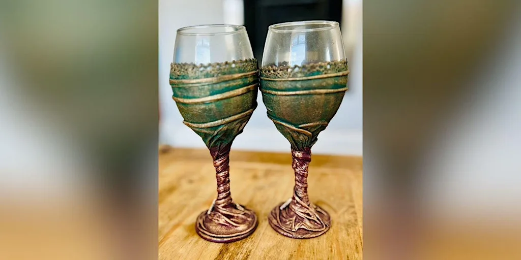 Powertex- make a decorated wine glass at Elvet & Bailey