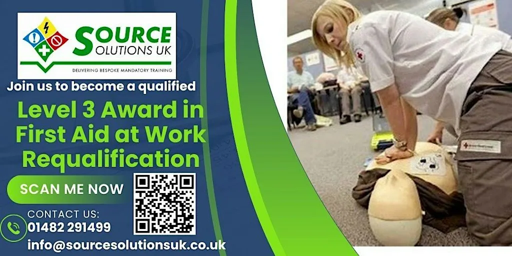 Level 3 Award in First Aid at Work Requalification - 2 Day Course - £216 at 433 Hedon Rd