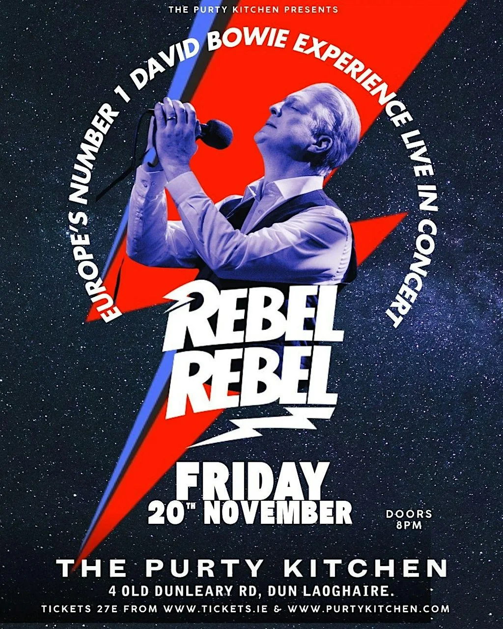 'REBEL REBEL' David Bowies Greatest Hits - Live at The Purty Kitchen at The Purty Kitchen