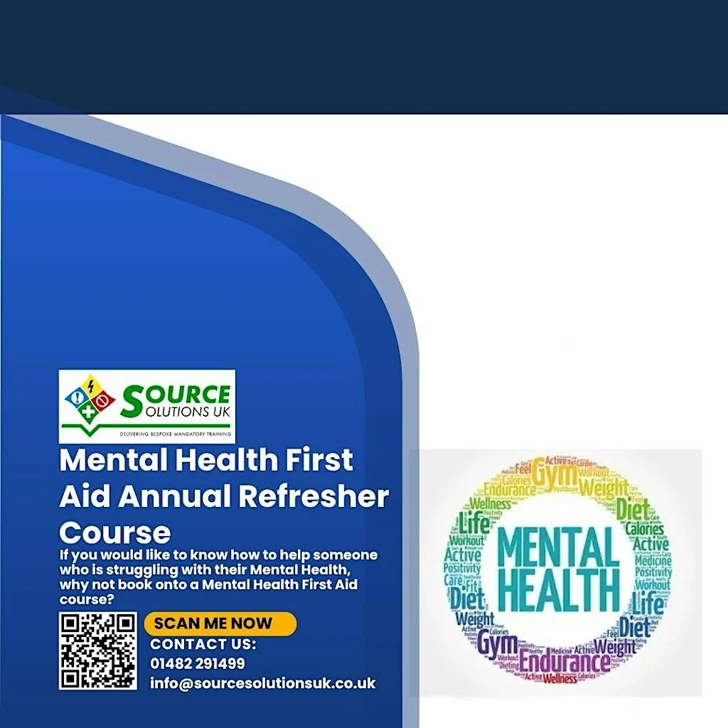 Mental Health First Aid Annual Refresher Course 1/2 day - £150 at 433 Hedon Rd