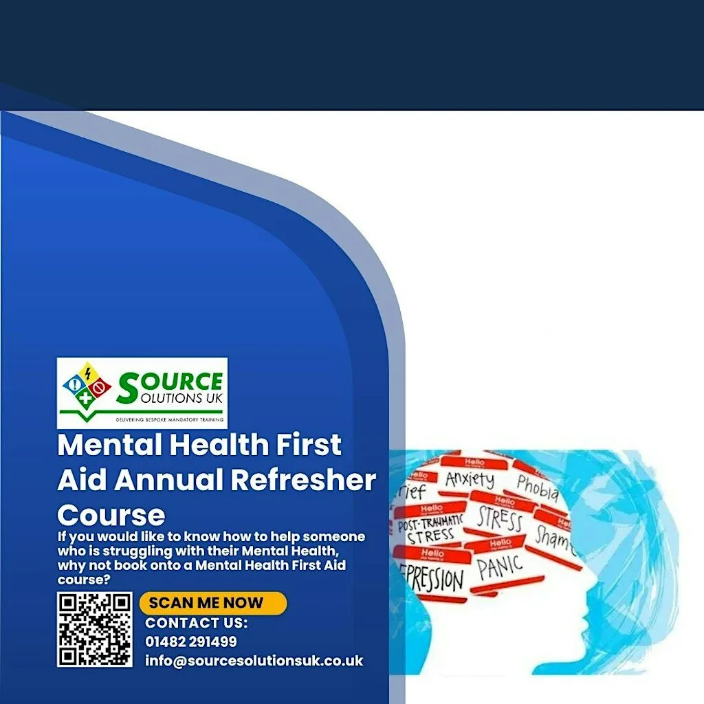 Mental Health First Aid Annual Refresher Course 1/2 day - £150 at 433 Hedon Rd