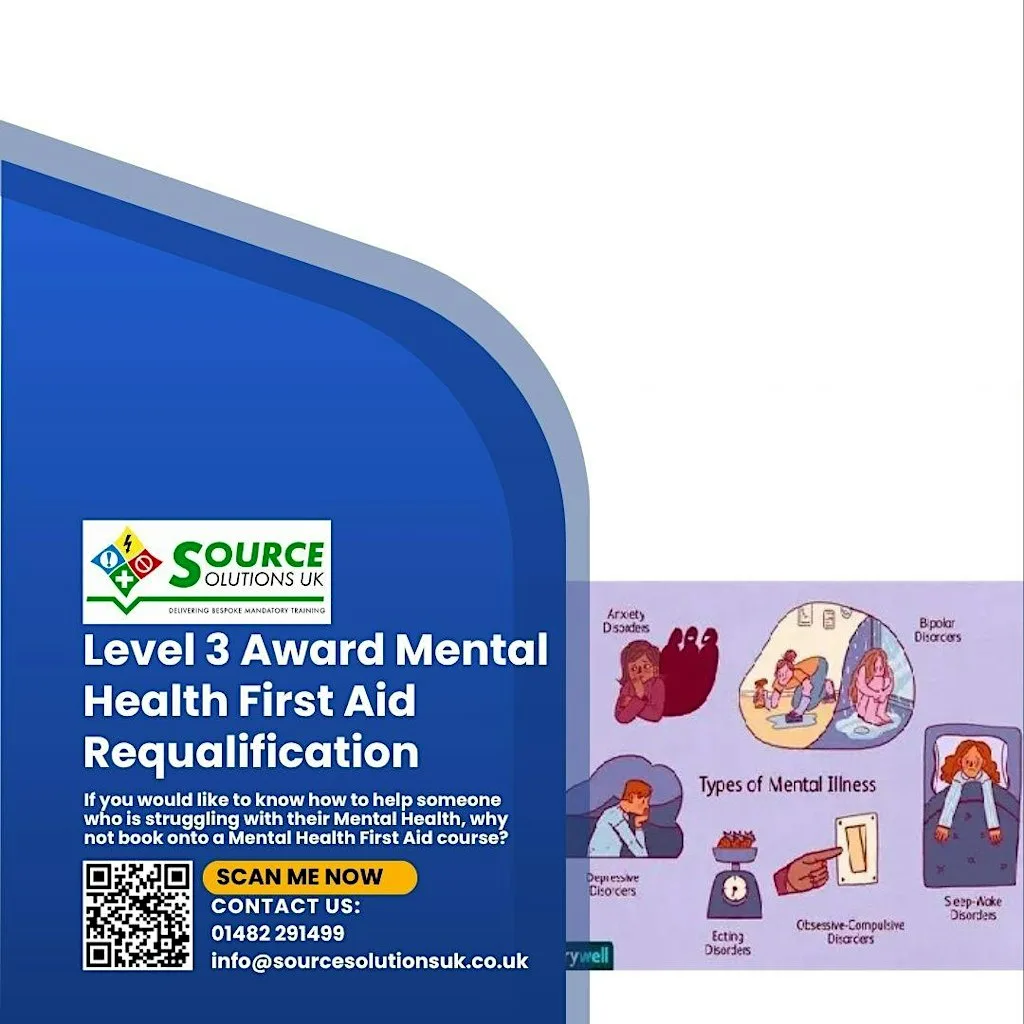 1 Day Level 3 Award in Mental Health at Work Requalification - £275 at 433 Hedon Rd