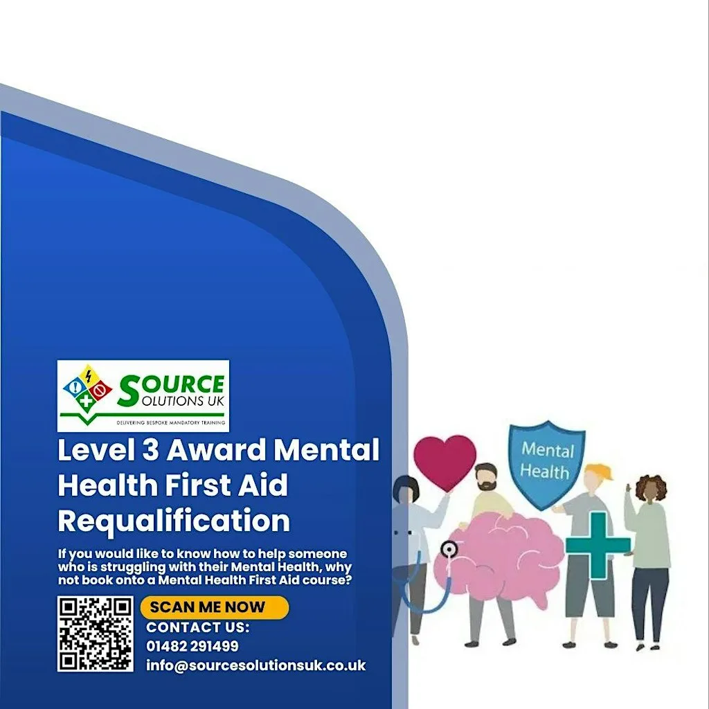 1 Day Level 3 Award in Mental Health at Work Requalification - £275 at 433 Hedon Rd