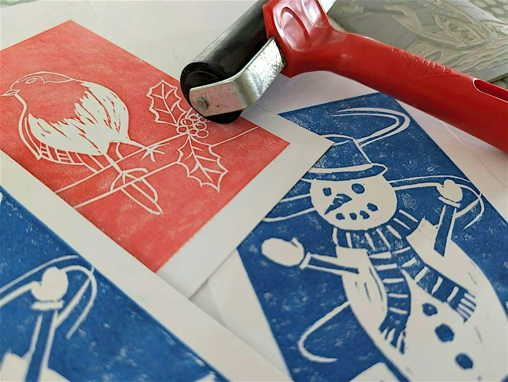 Festive lino printing workshop for beginners at Bath Artists' Studios