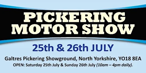 Pickering Motor Show 2026 - Exhibitor Tickets at Galtres Pickering Showground
