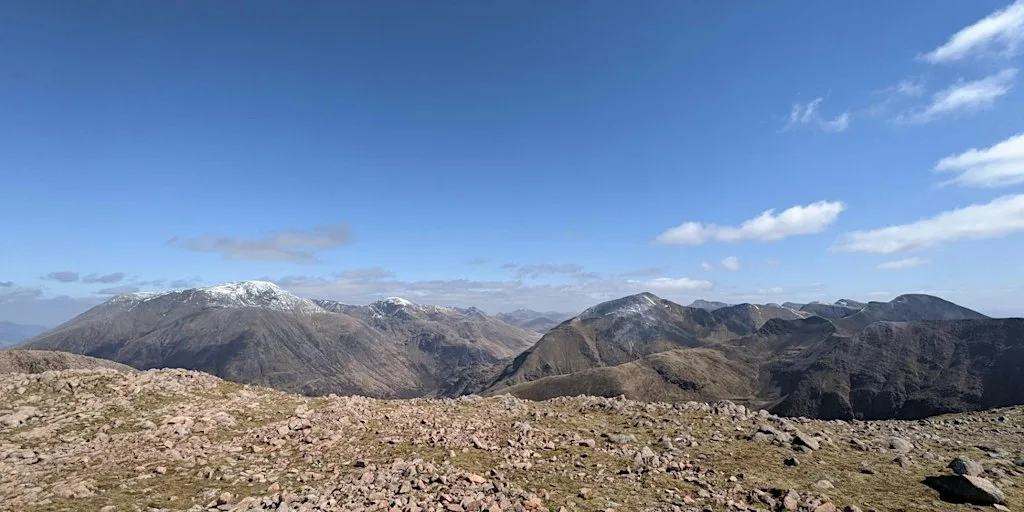 Stob Ban and Mullach nan Coirean - hill walking at Glen Nevis Youth Hostel